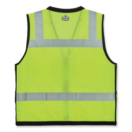 Glowear 8253hdz Class 2 Heavy-duty Mesh Surveyors Vest, Polyester, 4x-large/5x-large, Lime, Ships In 1-3 Business Days