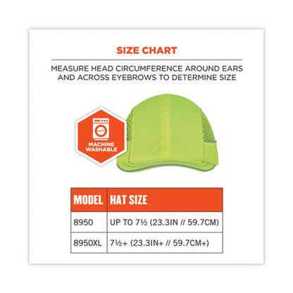 Skullerz 8950 Bump Cap Hat, Micro Brim, Lime, Ships In 1-3 Business Days