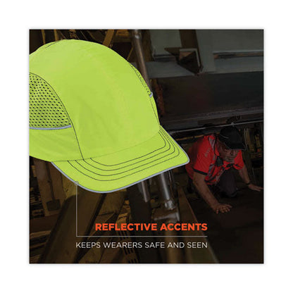 Skullerz 8950 Bump Cap Hat, Short Brim, Lime, Ships In 1-3 Business Days