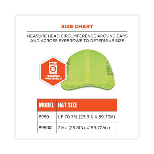 Skullerz 8950 Bump Cap Hat, Short Brim, Lime, Ships In 1-3 Business Days