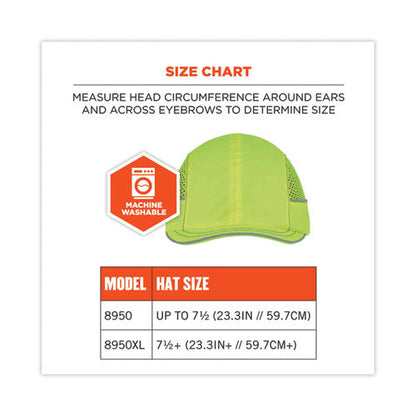 Skullerz 8950 Bump Cap Hat, Short Brim, Lime, Ships In 1-3 Business Days
