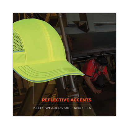 Skullerz 8950 Bump Cap Hat, Long Brim, Lime, Ships In 1-3 Business Days