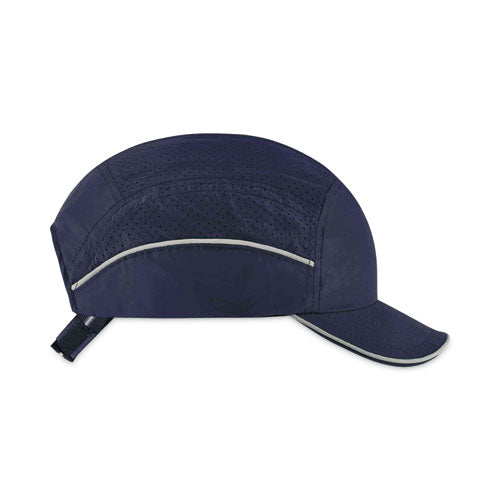 Skullerz 8955 Lightweight Bump Cap Hat, Short Brim, Navy, Ships In 1-3 Business Days