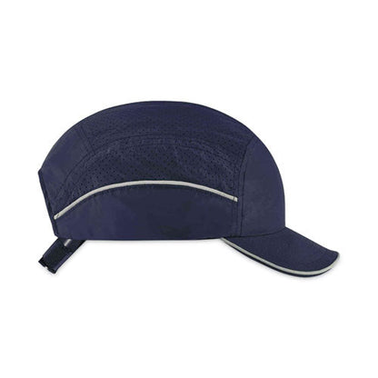 Skullerz 8955 Lightweight Bump Cap Hat, Short Brim, Navy, Ships In 1-3 Business Days