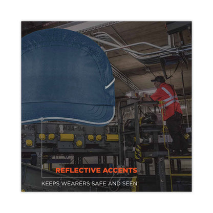 Skullerz 8955 Lightweight Bump Cap Hat, Short Brim, Navy, Ships In 1-3 Business Days