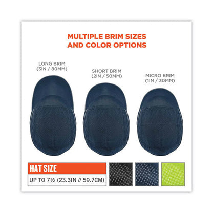 Skullerz 8955 Lightweight Bump Cap Hat, Long Brim, Navy, Ships In 1-3 Business Days