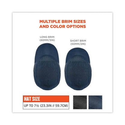 Skullerz 8965 Lightweight Bump Cap Hat With Led Lighting, Short Brim, Navy, Ships In 1-3 Business Days