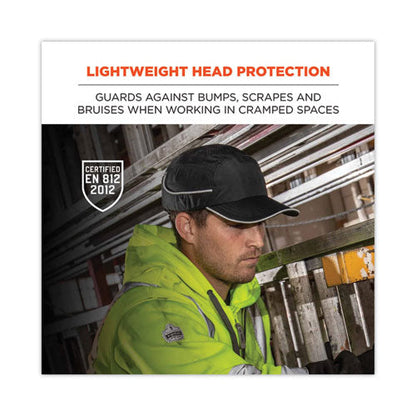 Skullerz 8965 Lightweight Bump Cap Hat With Led Lighting, Long Brim, Navy, Ships In 1-3 Business Days