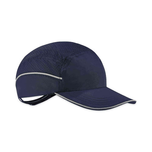 Skullerz 8965 Lightweight Bump Cap Hat With Led Lighting, Long Brim, Navy, Ships In 1-3 Business Days