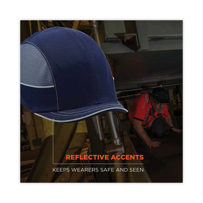 Skullerz 8950 Bump Cap Hat, Micro Brim, Navy, Ships In 1-3 Business Days