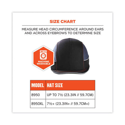 Skullerz 8950xl Xl Bump Cap Hat, Short Brim, Black, Ships In 1-3 Business Days