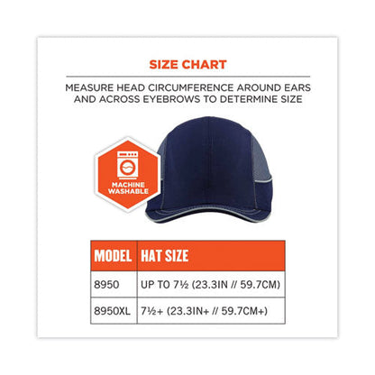 Skullerz 8950xl Xl Bump Cap Hat, Long Brim, Navy, Ships In 1-3 Business Days