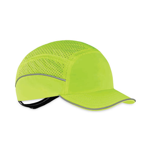 Skullerz 8955 Lightweight Bump Cap Hat, Short Brim Lime, Ships In 1-3 Business Days