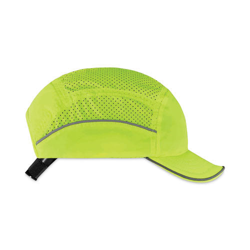 Skullerz 8955 Lightweight Bump Cap Hat, Short Brim Lime, Ships In 1-3 Business Days