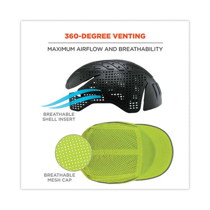 Skullerz 8955 Lightweight Bump Cap Hat, Long Brim, Lime, Ships In 1-3 Business Days