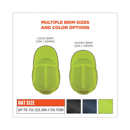 Skullerz 8955 Lightweight Bump Cap Hat, Long Brim, Lime, Ships In 1-3 Business Days