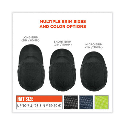Skullerz 8955 Lightweight Bump Cap Hat, Short Brim, Black, Ships In 1-3 Business Days