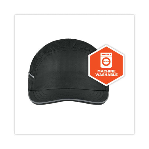 Skullerz 8955 Lightweight Bump Cap Hat, Short Brim, Black, Ships In 1-3 Business Days