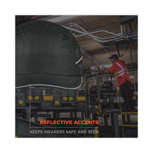 Skullerz 8955 Lightweight Bump Cap Hat, Short Brim, Black, Ships In 1-3 Business Days