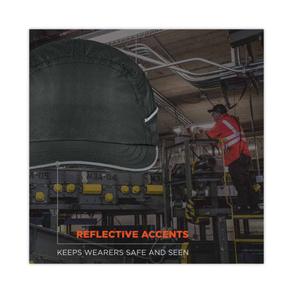 Skullerz 8955 Lightweight Bump Cap Hat, Short Brim, Black, Ships In 1-3 Business Days