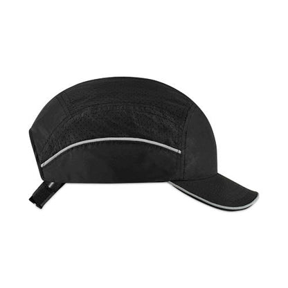 Skullerz 8955 Lightweight Bump Cap Hat, Short Brim, Black, Ships In 1-3 Business Days