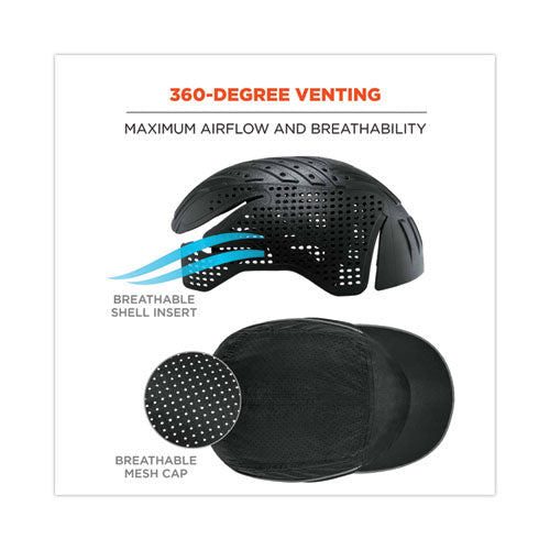 Skullerz 8965 Lightweight Bump Cap Hat With Led Lighting, Short Brim, Black, Ships In 1-3 Business Days