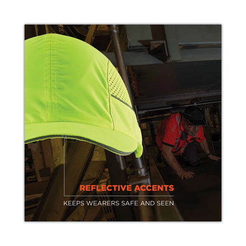 Skullerz 8960 Bump Cap With Led Lighting, Long Brim, Lime Green, Ships In 1-3 Business Days