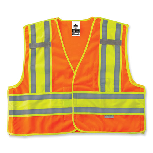 Glowear 8245psv Class 2 Public Safety Vest, Polyester, Large/x-large, Orange, Ships In 1-3 Business Days