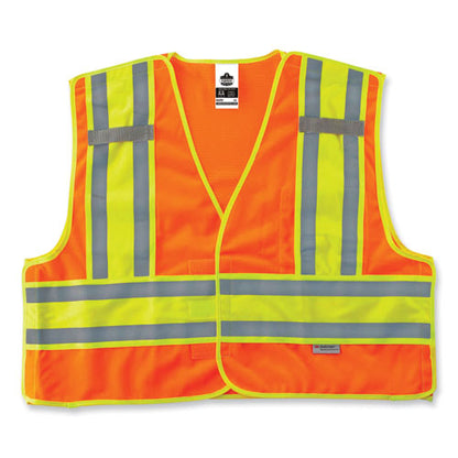 Glowear 8245psv Class 2 Public Safety Vest, Polyester, Large/x-large, Orange, Ships In 1-3 Business Days