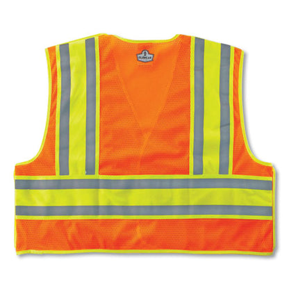 Glowear 8245psv Class 2 Public Safety Vest, Polyester, Large/x-large, Orange, Ships In 1-3 Business Days