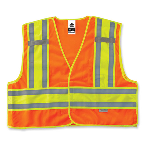 Glowear 8245psv Class 2 Public Safety Vest, Polyester, 2x-large/3x-large, Orange, Ships In 1-3 Business Days