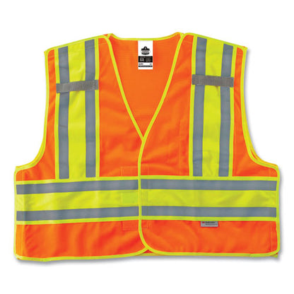 Glowear 8245psv Class 2 Public Safety Vest, Polyester, 4x-large/5x-large, Orange, Ships In 1-3 Business Days