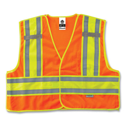 Glowear 8245psv Class 2 Public Safety Vest, Polyester, 6x-large/7x-large, Orange, Ships In 1-3 Business Days