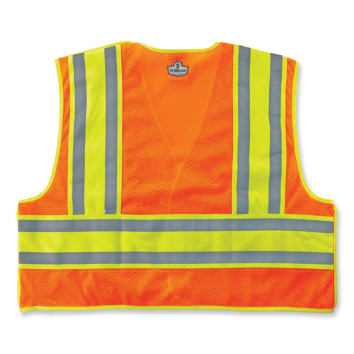 Glowear 8245psv Class 2 Public Safety Vest, Polyester, 6x-large/7x-large, Orange, Ships In 1-3 Business Days
