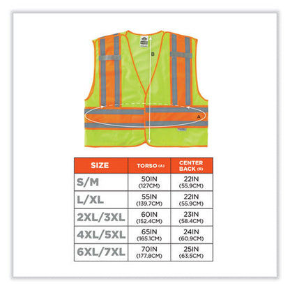 Glowear 8245psv Class 2 Public Safety Vest, Polyester, 2x-large/3x-large, Lime, Ships In 1-3 Business Days