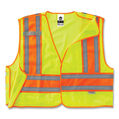 Glowear 8245psv Class 2 Public Safety Vest, Polyester, 2x-large/3x-large, Lime, Ships In 1-3 Business Days