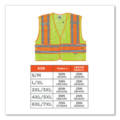 Glowear 8245psv Class 2 Public Safety Vest, Polyester, 4x-large/5x-large, Lime, Ships In 1-3 Business Days