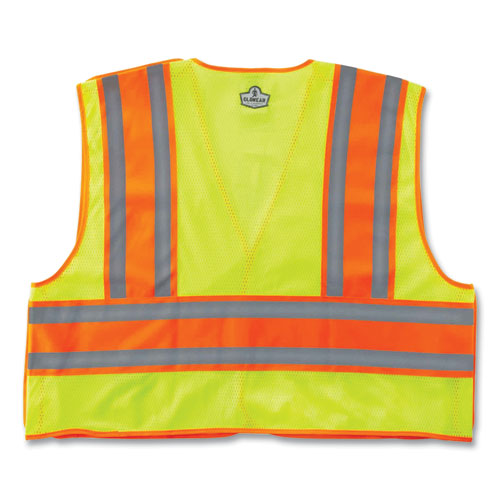 Glowear 8245psv Class 2 Public Safety Vest, Polyester, 4x-large/5x-large, Lime, Ships In 1-3 Business Days