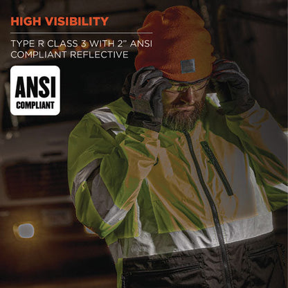 Glowear 8351 Class 3 Hi-vis Windbreaker Water-resistant Jacket, 4x-large, Lime, Ships In 1-3 Business Days