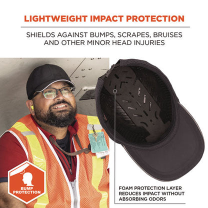 Skullerz 8947 Lightweight Baseball Hat And Bump Cap Insert, Medium/large, Black, Ships In 1-3 Business Days