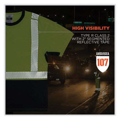 Glowear 8283bk Class 2 Lightweight Performance Hi-vis T-shirt, Polyester, 3x-large, Lime, Ships In 1-3 Business Days