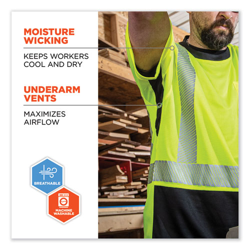 Glowear 8283bk Class 2 Lightweight Performance Hi-vis T-shirt, Polyester, 3x-large, Lime, Ships In 1-3 Business Days
