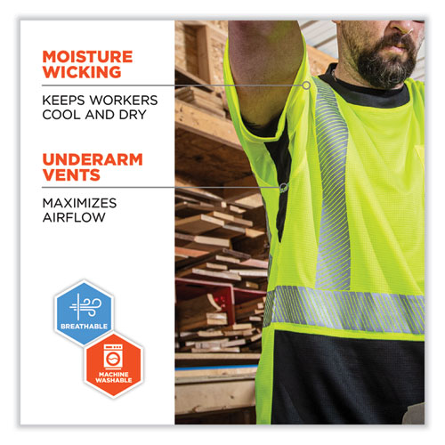 Glowear 8283bk Class 2 Lightweight Performance Hi-vis T-shirt, Polyester, 4x-large, Lime, Ships In 1-3 Business Days