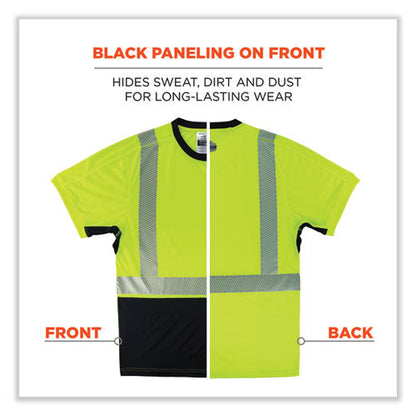 Glowear 8283bk Class 2 Lightweight Performance Hi-vis T-shirt, Polyester, 4x-large, Lime, Ships In 1-3 Business Days