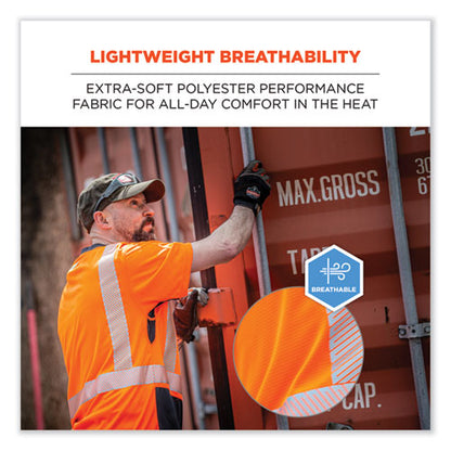 Glowear 8283bk Class 2 Lightweight Performance Hi-vis T-shirt, Polyester, Large, Orange, Ships In 1-3 Business Days