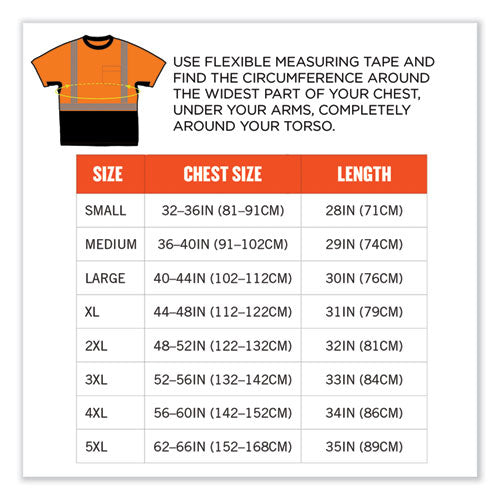 Glowear 8283bk Class 2 Lightweight Performance Hi-vis T-shirt, Polyester, 5x-large, Orange, Ships In 1-3 Business Days