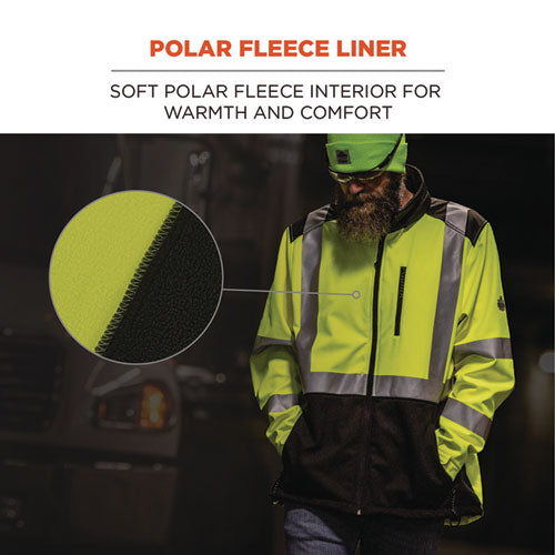 Glowear 8353 Class 3 Hi-vis Softshell Water-resistant Jacket, Large, Lime, Ships In 1-3 Business Days