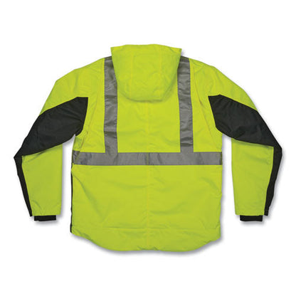 Glowear 8275 Class 2 Heavy-duty Hi-vis Workwear Sherpa Lined Jacket, Small, Lime, Ships In 1-3 Business Days