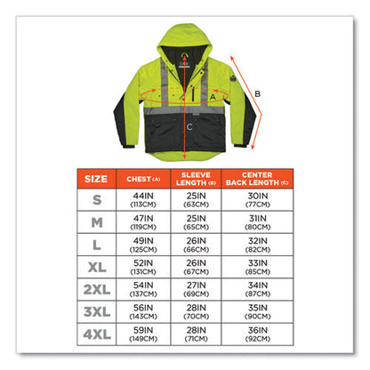Glowear 8275 Class 2 Heavy-duty Hi-vis Workwear Sherpa Lined Jacket, Small, Lime, Ships In 1-3 Business Days