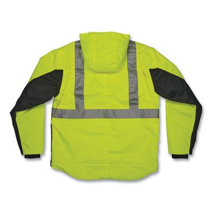 Glowear 8275 Class 2 Heavy-duty Hi-vis Workwear Sherpa Lined Jacket, Medium, Lime, Ships In 1-3 Business Days